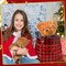 20 Pcs Valentine Cellophane Bags Christmas Basket Bags Printed Cellophane Wrap Clear Basket Bags Large Cellophane Bags for Baskets, Weddings, Bridal or Baby Showers (Red and Black Plaid)